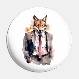 Businessman Fox Pin