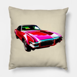 Oldsmobile Toronado 1968 American classic car high contrast red Pillow