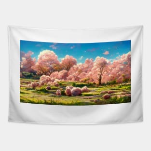 Cherry Blossom Happiness Tapestry