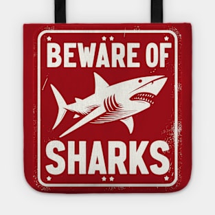 Retro Beware Of Sharks Tote