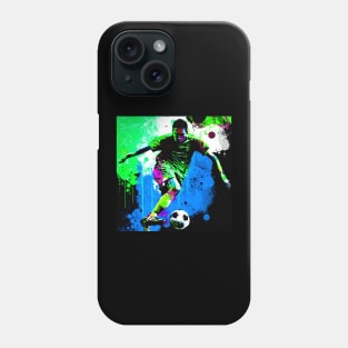 Soccer Player Graffiti Art Splash Paint Phone Case