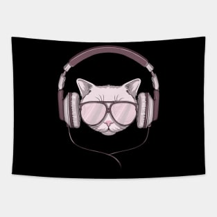 Cool cat is listen music Tapestry