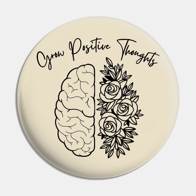 Grow Positive Thoughts Outline Roses Floral Positive Phrase Pin by Mimielita