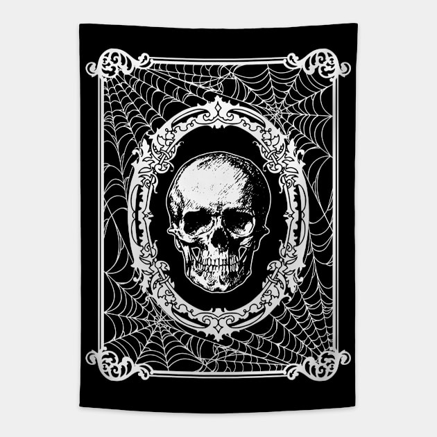 Gothic Victorian Framed Skull Tapestry by RavenWake