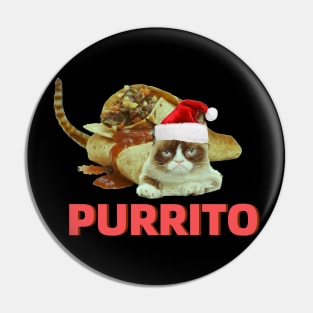 Funny Purrito Cat In Burrito Mexican Food Pin