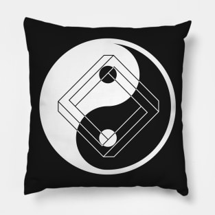 Geometry Yin Yang on Black Pillow