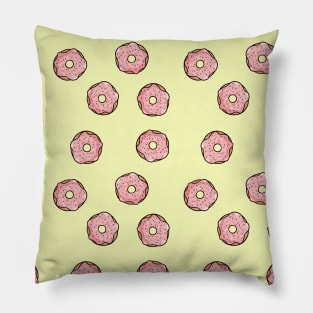 Donuts Yellow Pattern Pillow