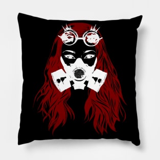 Steampunk gas mask woman Pillow