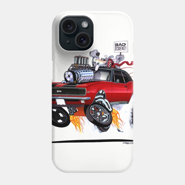 RAT POWER 1967 Camaro Red Phone Case by vincecrain