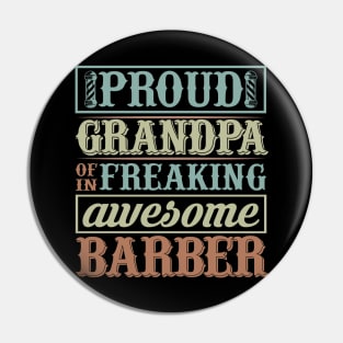 Barber Design Proud Grandpa Of 60 Pin