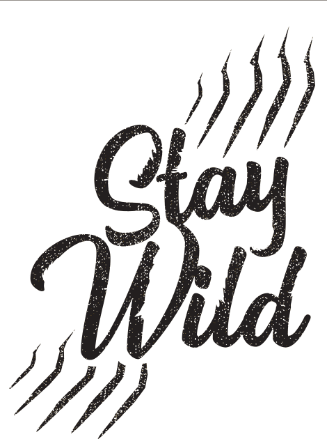 Stay Wild Nature Loving Quote Kids T-Shirt by Squeak Art