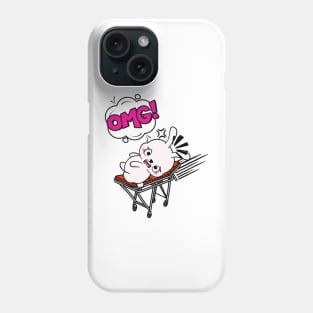 Funny Rabbit is on a runaway stretcher Phone Case