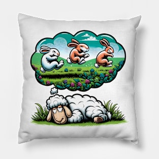 Funny Sheep Counting Rabbits Sleep Shirt Pajamas Pillow