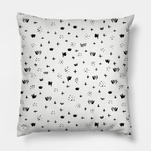 Black Doodles On White Pillow