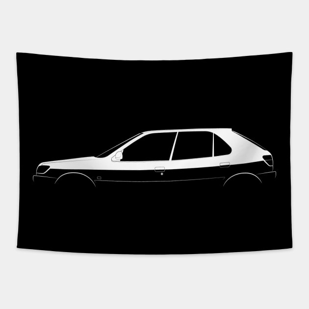 Peugeot 306 Silhouette Tapestry by Car-Silhouettes