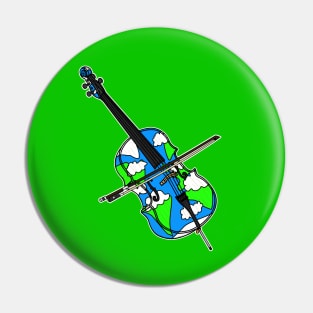 Earth Day Cello Cellist Musician Pin