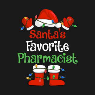 Santa's Favorite Pharmacist Funny Christmas Pajamas T-Shirt