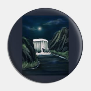 Moonlit Waterfall Pin