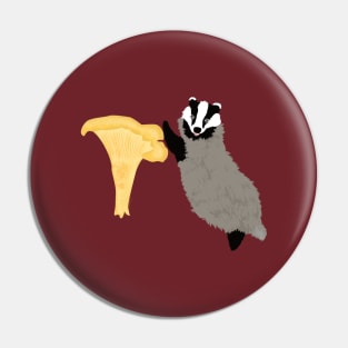 Badger and mushroom Pin