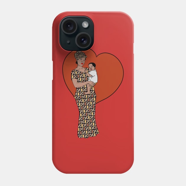 African mother and child Phone Case by Kyomaw