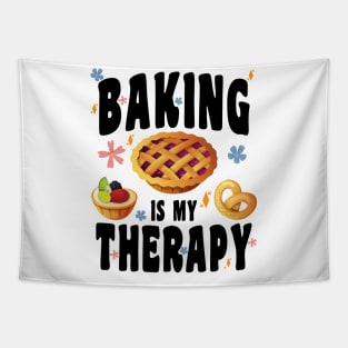 BAKING IS MY THERAPY CUTE TOP GIRLS WOMEN FUN TRENDY FASHION Tapestry