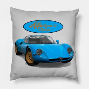 Alfa Romeo 33 stradale Blue Pillow