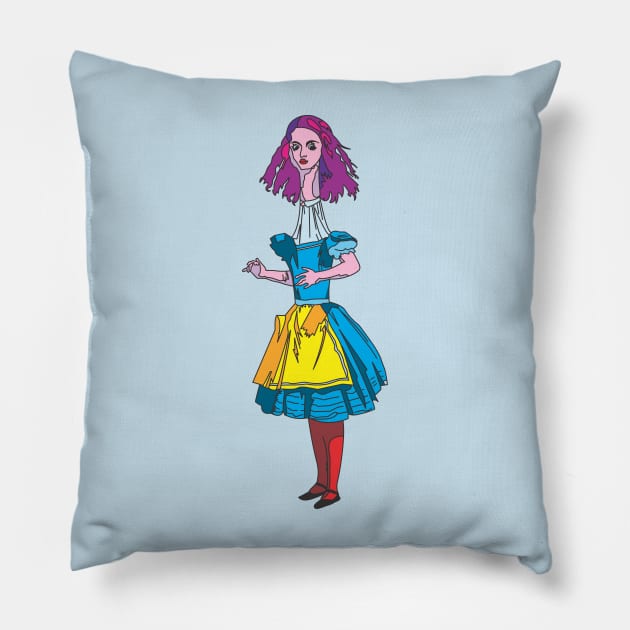 Alice In Wonderland - Psychedelic Alice Pillow by ptelling