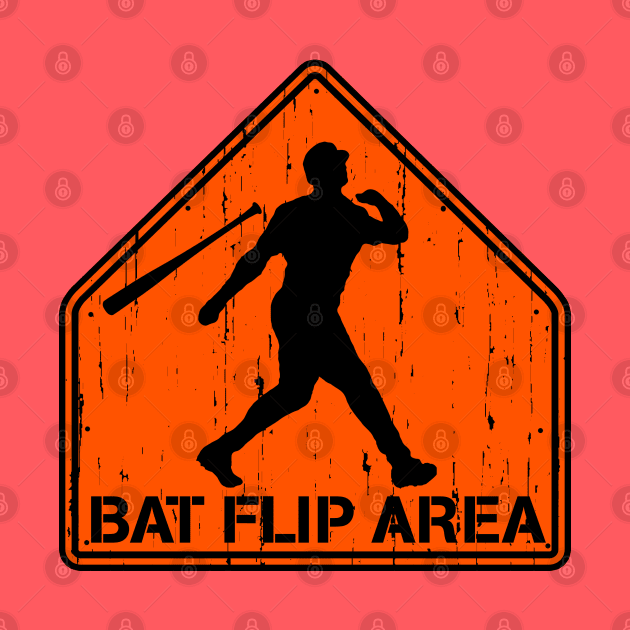 Funny Baseball Hitting Home Run Dinger Bat Flip Area by TeeCreations