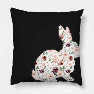 Watercolor Floral Show Rabbit - NOT FOR RESALE WITHOUT PERMISSION Pillow