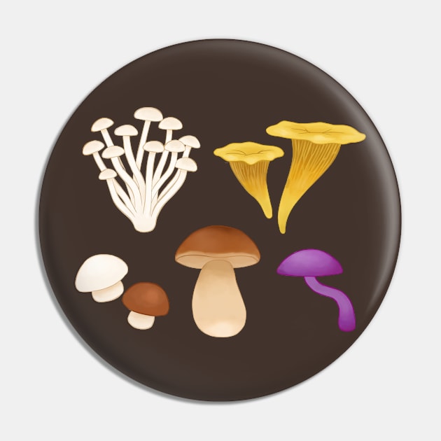 Mushrooms Collection Pin by Snoozy