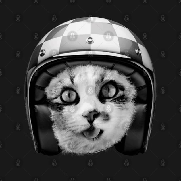 Biker Cat by wamtees