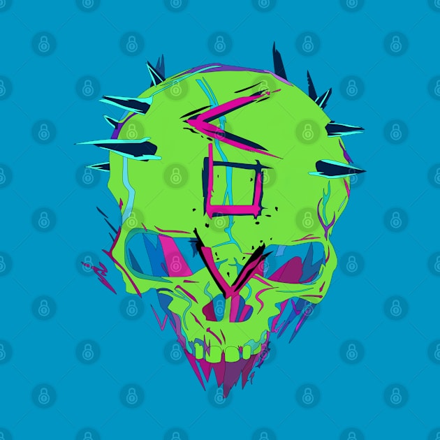 Neon skull by Rasheba