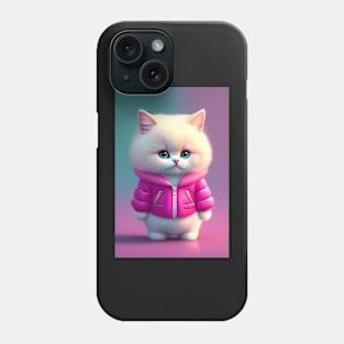 Adorable Cat Illustration- Modern Digital Art Phone Case