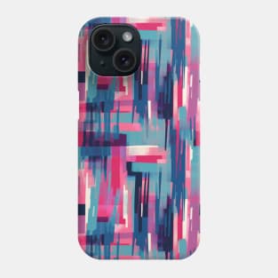 Cubist Harmony: Modern Geometric Dance in Pink, Blue, and Violet Phone Case