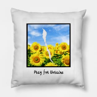 Pray For Ukraine - Sunflower For Ukraine - Vintage Photo Sunflower Field Pillow