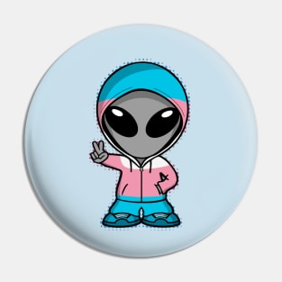 Space Alien Trans Pride Colors Pin