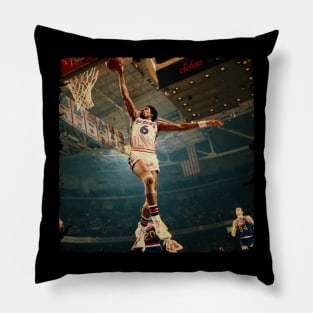 Julius Erving Flying High in 1974 Pillow