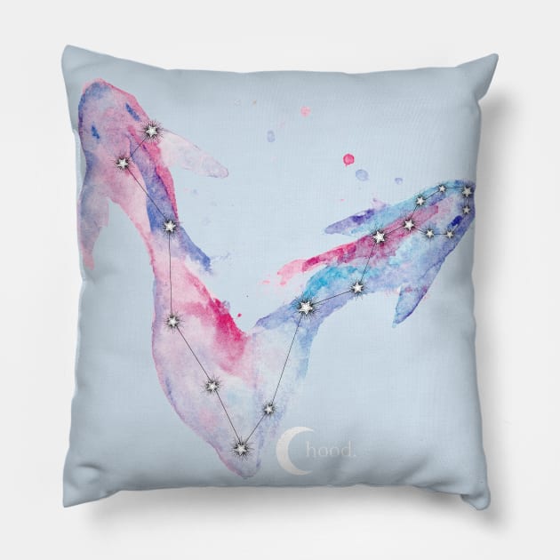 Pisces Galaxy Watercolor Pillow by Dbaudrillier