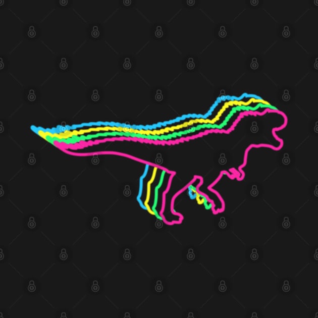 Tyranosaurus 80s Neon by Nerd_art