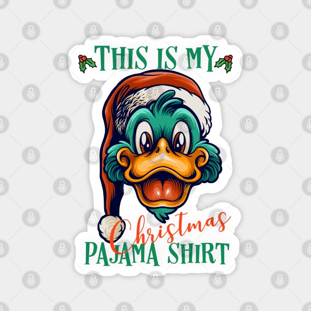 This Is My Christmas Pajama Outfit Xmas Lights Funny Duck Magnet by Yourfavshop600