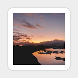 Dreamy Sunset Over the Glacier Lagoon in Iceland Magnet