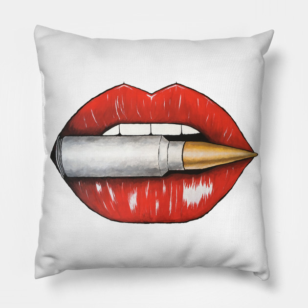 red lips pillow
