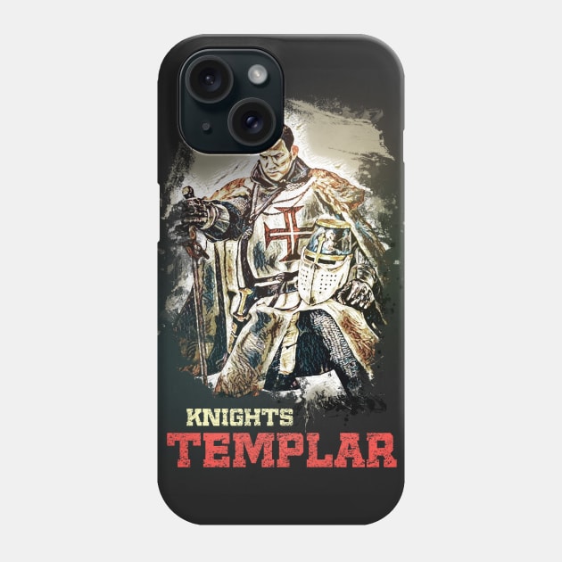 Knights Templar / The crusader / abstract captivating portrait / Living History Phone Case by Naumovski