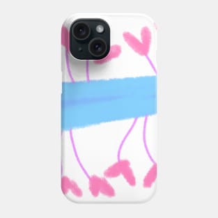 Pink blue watercolor abstract art Phone Case