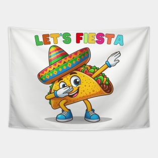 Tacos Dabbing Let's Fiesta Cinco De Mayo Mexican Tapestry