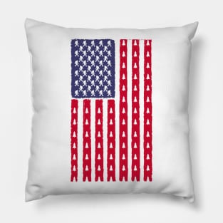 Vintage Bigfoot american flag Pillow