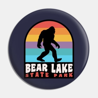 Bear Lake Utah Bigfoot Sasquatch Retro Sunset Pin