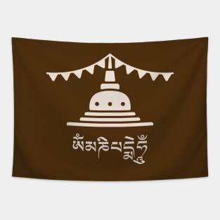 Tibetan Stupa Om Mani Padme Hum - Light Tapestry