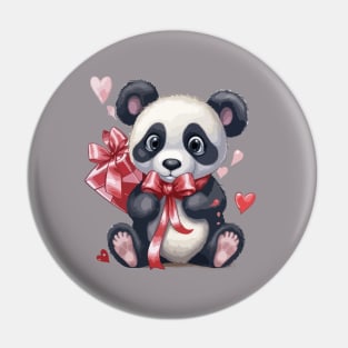 Cute Panda with gifts Pin