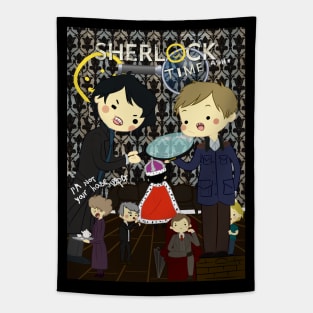 Sherlock Adventure Time Fan Art Tapestry